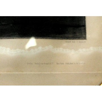 ANTICA GRANDE CORNICE SPECCHIERA VASSOIO 800 DECORO BULINO FOGLIA ORO LITOGRAFIA