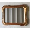 ANTICO SPECCHIO PARETE SPECCHIERA CORNICE a VASSOIO DECORO BULINO FOGLIA ORO 
