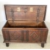 ANTICA CASSAPANCA LEGNO NOCE FORMELLE PANCA BAULE EPOCA 1800 NEOCLASSICA 