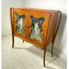 MOBILE BAR CREDENZA DESIGN ATTR. Gio Ponti INTERNO ILLUMINATO VETRO SPECCHIO 50s