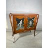 MOBILE BAR CREDENZA DESIGN ATTR. Gio Ponti INTERNO ILLUMINATO VETRO SPECCHIO 50s