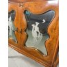 MOBILE BAR CREDENZA DESIGN ATTR. Gio Ponti INTERNO ILLUMINATO VETRO SPECCHIO 50s