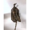 SCULTURA STATUA BRONZO DORATO CAVALLO Domenico Mazzilli BASE LEGNO VINTAGE '900