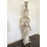 ANTICA SCULTURA TERRACOTTA SMALTATA STATUA Guanyin FIGURA DEA MITOLOGIA CINESE