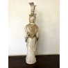 ANTICA SCULTURA TERRACOTTA SMALTATA STATUA Guanyin FIGURA DEA MITOLOGIA CINESE