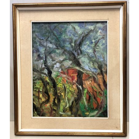 DIPINTO OLIO ASTRATTO W. Vedrini S. MARGHERITA RIVIERA LIGURE IMPRESSIONISTA 900