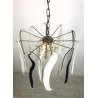 LAMPADARIO SOSPENSIONE VETRO SOFFIATO VISTOSI & MAZZEGA 15 LASTRE VINTAGE '60s