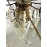 LAMPADARIO SOSPENSIONE VETRO SOFFIATO VISTOSI & MAZZEGA 15 LASTRE VINTAGE '60s