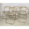 SET 5 SEDIA PIEGHEVOLE Plia Giancarlo Piretti Anonima Castelli CROMATE ANNI 70 