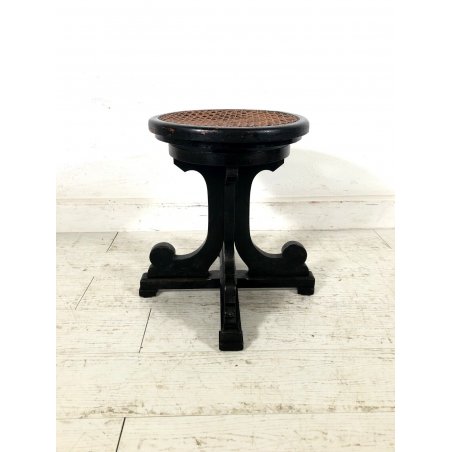 ANTICO SGABELLO GIREVOLE per PIANOFORTE STILE Thonet ø 34x44 cm VINTAGE ANNI '50