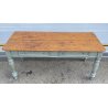 ANTICO TAVOLO PRANZO RETTANGOLARE LEGNO ABETE 1800 TABLE OLD 2 CASSETTI EPOCA 
