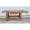 ANTICO TAVOLO LAVORO FALEGNAME LEGNO PIOPPO ROVERE FAGGIO 1800 UN CASSETTO MORSE