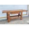 ANTICO TAVOLO LAVORO FALEGNAME LEGNO PIOPPO ROVERE FAGGIO 1800 UN CASSETTO MORSE