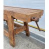 ANTICO TAVOLO LAVORO FALEGNAME LEGNO PIOPPO ROVERE FAGGIO 1800 UN CASSETTO MORSE
