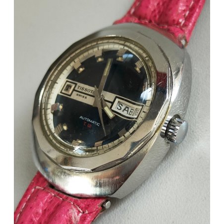 RARO TISSOT T12 AUTOMATIC 2570 Orologio Polso VINTAGE Anni 70 OLD WATCH blu dial