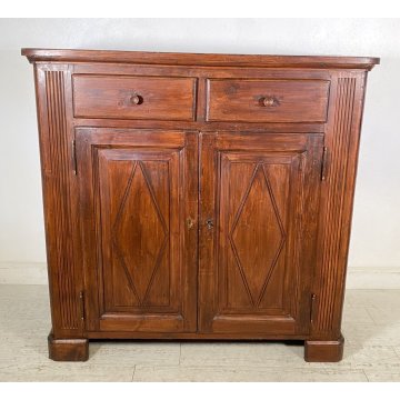 ANTICA CREDENZA LEGNO ABETE PIEMONTESE PATINA ORIGINALE MADIA 800 DISPENSA OLD