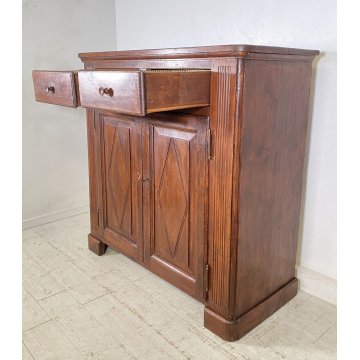 ANTICA CREDENZA LEGNO ABETE PIEMONTESE PATINA ORIGINALE MADIA 800 DISPENSA OLD