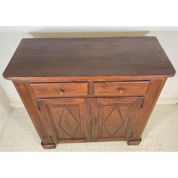 ANTICA CREDENZA LEGNO ABETE PIEMONTESE PATINA ORIGINALE MADIA 800 DISPENSA OLD