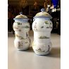 COPPIA VASO ALBARELLO FARMACIA CERAMICA D'Acquino Celle Ligure DECORO FIGURE 900
