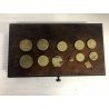 ANTICA BILANCIA 10 PESI MONETARI ANTICHI STATI bilancina MONETALE NOCE monete 