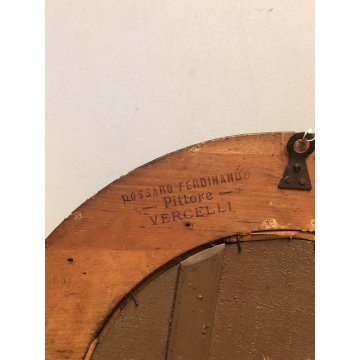 ANTICO QUADRO TONDO OLIO TAVOLA Rossaro Ferdinando RITRATTO BIMBO EPOCA '800  