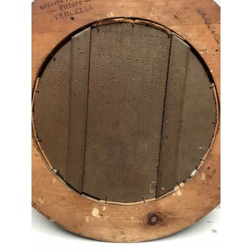 ANTICO QUADRO TONDO OLIO TAVOLA Rossaro Ferdinando RITRATTO BIMBO EPOCA '800  