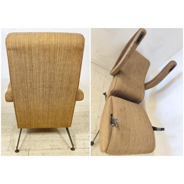 POLTRONA RECLINABILE Oscar DESIGN Nello Pini NOVARREDO 1959 VINTAGE ARMCHAIR