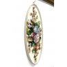 PORCELLANA CAPODIMONTE FORMELLA DIPINTA A MANO BOUQUET FLEURS FIORI  ROSE '900