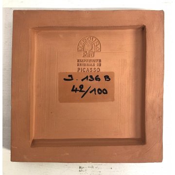 FORMELLA PLACCA Pablo Picasso Madoura PLAQUE 42/100 TERRACOTTA SMALTO VOLTO 1960