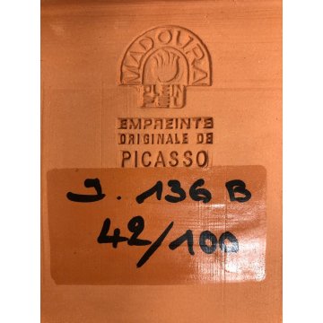 FORMELLA PLACCA Pablo Picasso Madoura PLAQUE 42/100 TERRACOTTA SMALTO VOLTO 1960