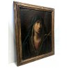 ANTICO DIPINTO OLIO TELA su TAVOLA MADONNA ADDOLORATA SPADA CUORE RELIGIOSO '600