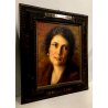 ANTICO QUADRO OLIO TAVOLA Nino Belotti RITRATTO FEMMINILE CORNICE GUILLOCHE '900