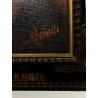 ANTICO QUADRO OLIO TAVOLA Nino Belotti RITRATTO FEMMINILE CORNICE GUILLOCHE '900