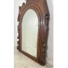 ANTICA GRANDE CAMINIERA SPECCHIERA MURO 1800 DECORO SPECCHIO LEGNO NOCE EPOCA