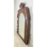 ANTICA GRANDE CAMINIERA SPECCHIERA MURO 1800 DECORO SPECCHIO LEGNO NOCE EPOCA