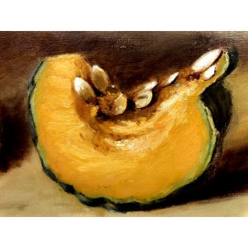 QUADRO DIPINTO OLIO TELA Nino Belotti NATURA MORTA AUTUNNO TAVOLO ZUCCA '900