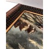 ANTICO QUADRO DIPINTO OLIO TAVOLA PAESAGGIO RURALE GREGGE NOTTURNO EPOCA '800