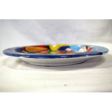  PIATTO PARATA CERAMICA SMALTATA POLICROMA De Simone SICILIA PESCA TONNO 1990