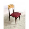 SET 6 SEDIA VINTAGE per TAVOLO GIOCO SEDUTA ROSSO SCHIENALE DECORATO DESIGN '60s