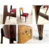 SET 6 SEDIA VINTAGE per TAVOLO GIOCO SEDUTA ROSSO SCHIENALE DECORATO DESIGN '60s