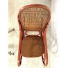 ANTICA SEDIA a DONDOLO VINTAGE STILE THONET LEGNO CURVATO ROSSO INCANNUCCIATA 