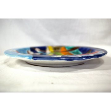 PIATTO PARATA CERAMICA SMALTATA POLICROMA De Simone SICILIA PESCA TONNO 1990