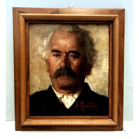 ANTICO DIPINTO OLIO IUTA Giuseppe Rinaldi  RITRATTO MASCHILE  NOBILUOMO BAFFI