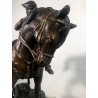 ANTICO GRANDE BRONZO AMMIRAGLIO Hoerblower A CAVALLO FIRMATO Benjé 60x34x65 cm/h