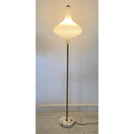 LAMPADA DA TERRA PIANTANA STILE STILNOVO ANNI 50 VINTAGE ORIGINALE DESIGN VETRO