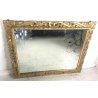 ANTICO GRANDE SPECCHIO SPECCHIERA BAROCCA CORNICE LEGNO SCOLPITO DORATO 124x93cm