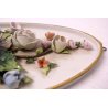 PORCELLANA CAPODIMONTE FORMELLA DIPINTA A MANO BOUQUET FLEURS FIORI  ROSE '900