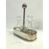 SET VINTAGE MENAGE Olio&Aceto DESIGN FLEURON France SILVERPLATE CRISTALLO 70's