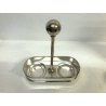 SET VINTAGE MENAGE Olio&Aceto DESIGN FLEURON France SILVERPLATE CRISTALLO 70's