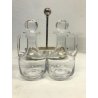 SET VINTAGE MENAGE Olio&Aceto DESIGN FLEURON France SILVERPLATE CRISTALLO 70's